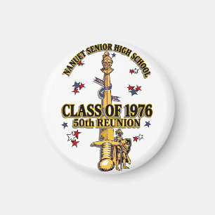 Nanuet Senior HS Knights Reunion Black Gold Magnet