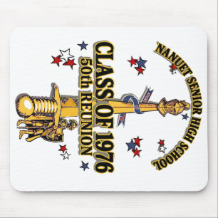 Nanuet Senior HS Knights Reunion Black Gold Mouse Pad