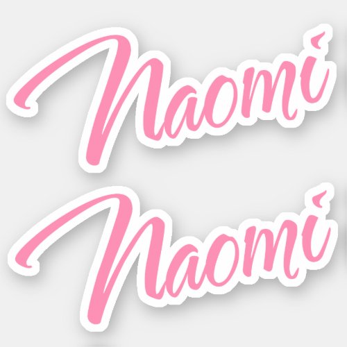 Naomi Decorative Name in Pink x2 Sticker