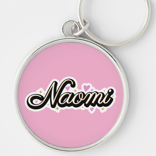 Naomi name cute design keychain (Front)