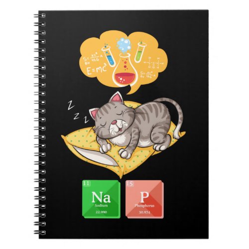 Nap Cat Funny Chemistry Sleeping Kitten Notebook