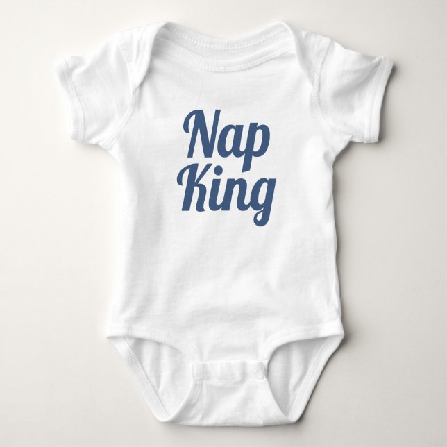 Nap King Boy Blue Slogan | Baby Bodysuit (Front)