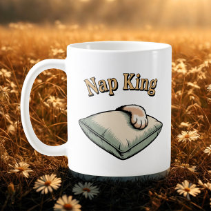 Nap King   Cozy Dog Dad Humor   Coffee Mug