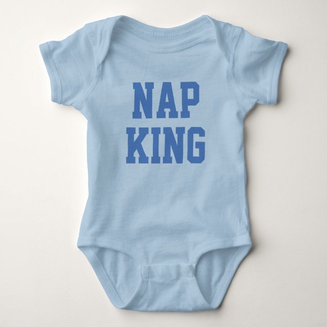 Nap King | Joke Humor Blue Baby T shirt (Front)