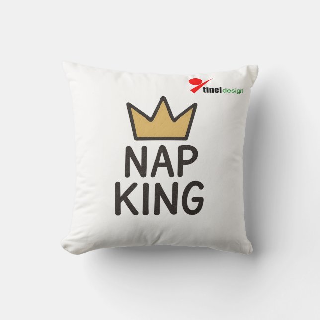 Nap King / Nap Queen Throw Pillow (Front)