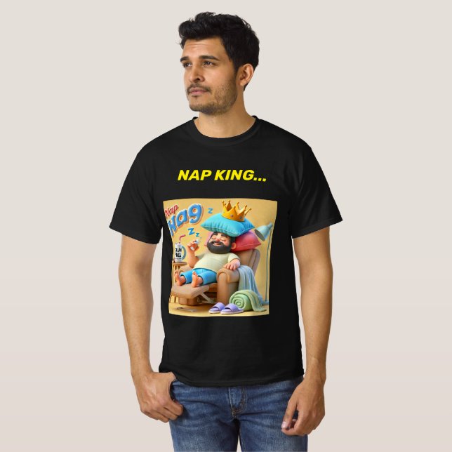 Nap King Pillow Crown Shirt Design. (Front Full)
