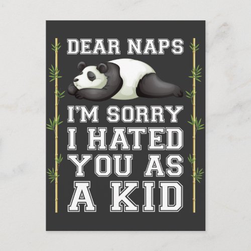 Nap Lazy Sleeping Napping Kid Cute Panda Animal Postcard