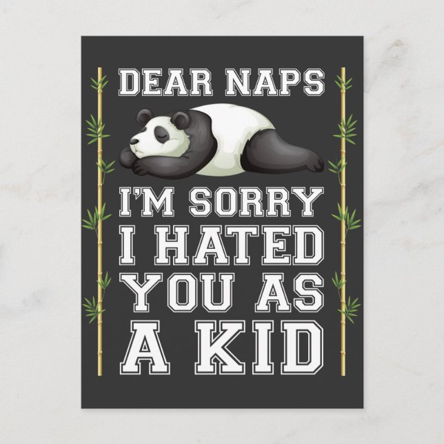 Nap Lazy Sleeping Napping Kid Cute Panda Animal Postcard (Front)