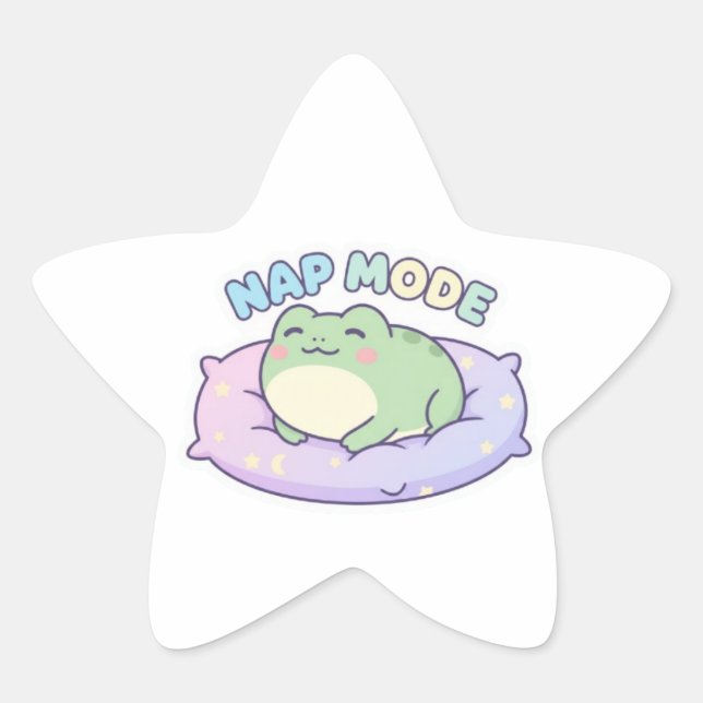 Nap Mode Frog Sticker Cute Sleeping Frog Cozy Kawa (Front)