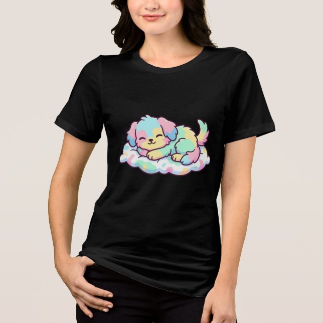 Nap Mode Puppy Tri-Blend Shirt (Front)