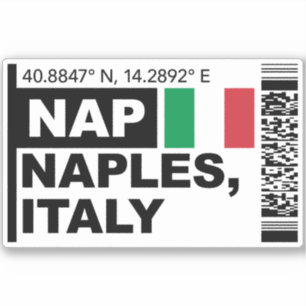 NAP Naples Boarding Pass - Italy Travel Sticker