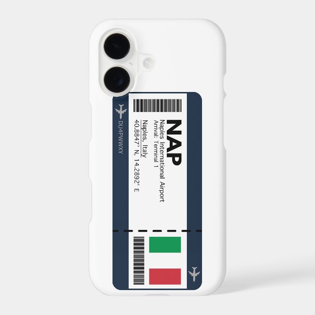 NAP Naples Boarding Pass - Naples Ticket iPhone Case (Back)
