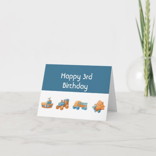 Nap Play Repeat Fun Toys Custom Year Birthday 3rd Card