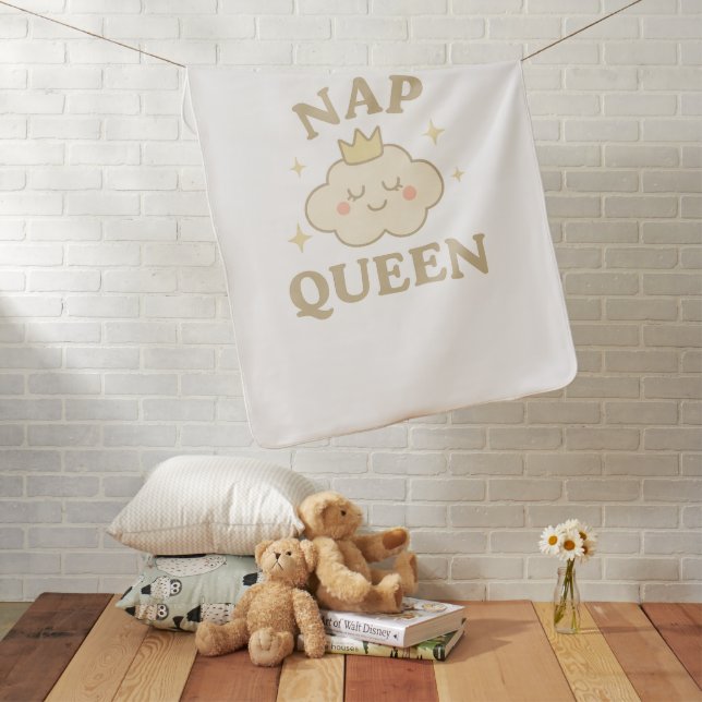 Nap Queen Baby Towel – Cute Cloud & Crown  Blanket (In Situ)
