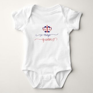 Nap Queen | British Flag Royal Crown | Funny Baby Bodysuit