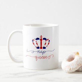 Nap Queen | British Flag Royal Crown | Funny Coffee Mug