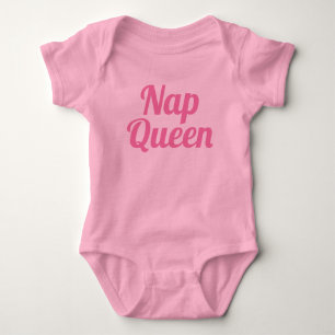 Nap Queen Pink Slogan Baby Bodysuit