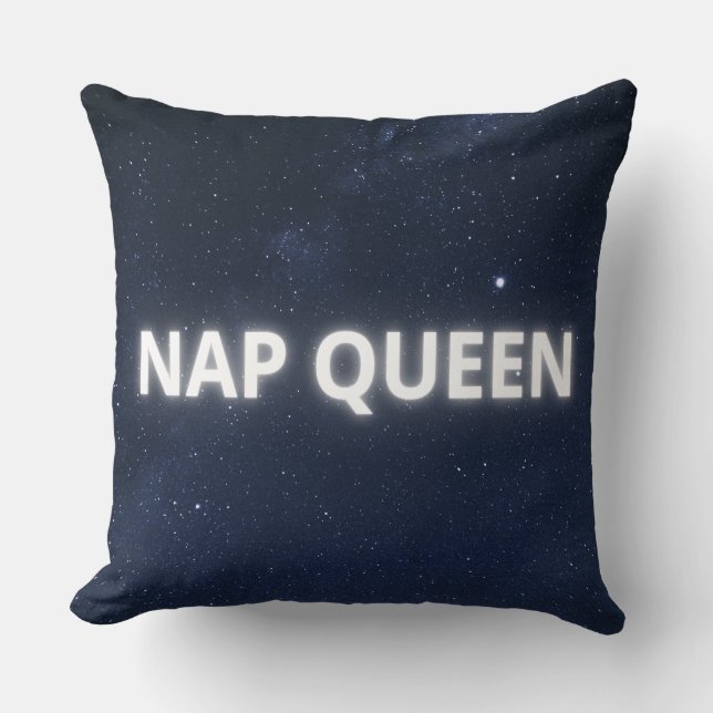 Nap Queen Throw Pillow (Front)