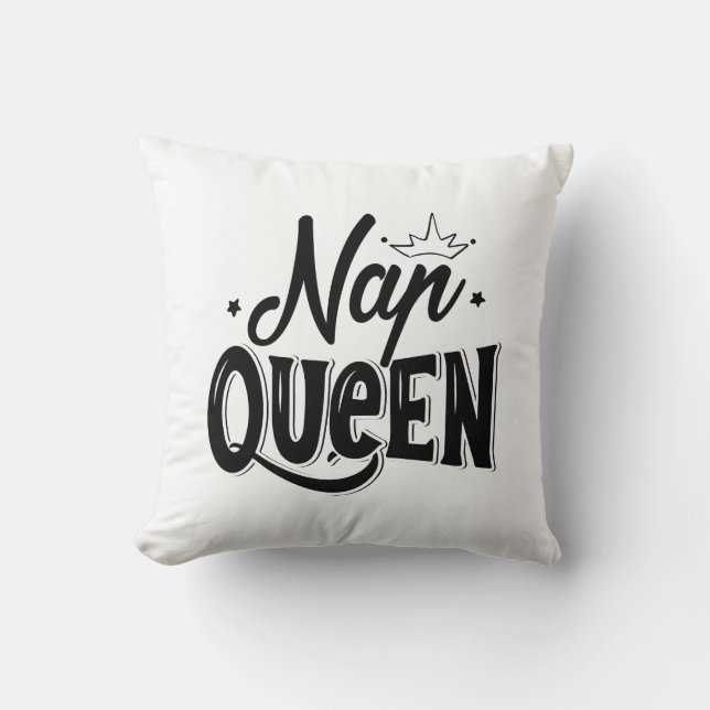 Nap Queen Throw Pillow (Front)