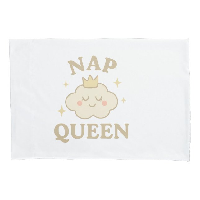 Nap Queen White Baby Pillow – Cloud Design Nursery Pillow Case (Front)