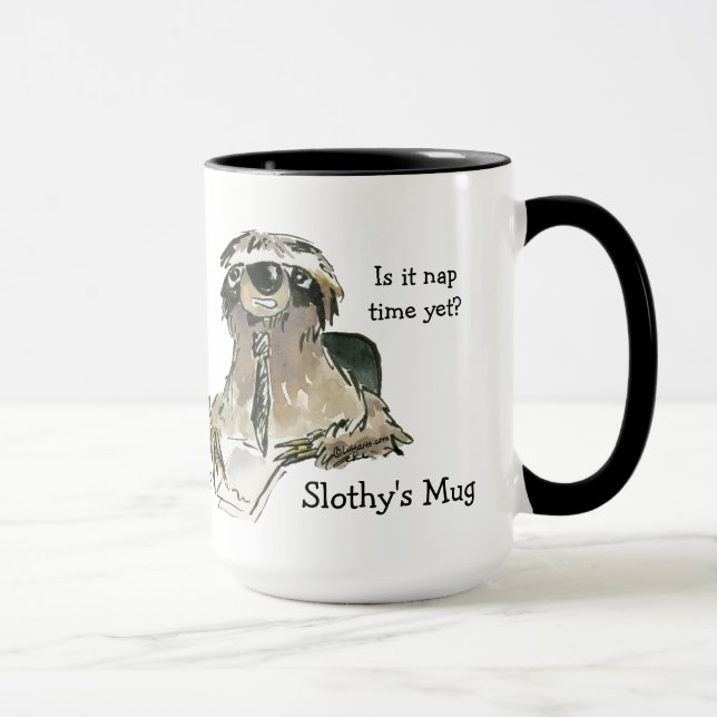 Nap Time Lazy Office Sloth Coffee Mug (Right)