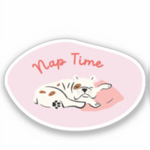 "Nap Time" sleeping bulldog light pink retro