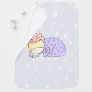 Nap Time With Baby Giraffe Baby Blanket