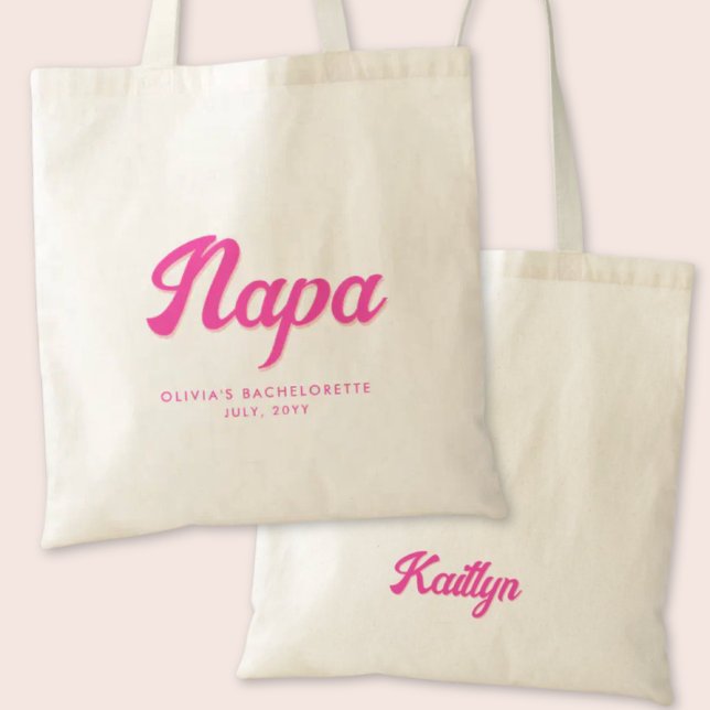 Napa Bachelorette Party Personalized Tote Bag (Napa Bachelorette Party Tote Bag)