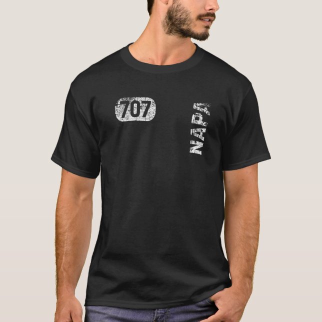 Napa California 707 Area Code Vintage Retro   T-Shirt (Front)