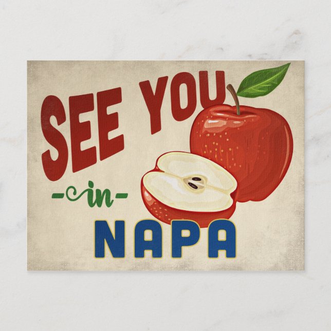 Napa California Apple - Vintage Travel Postcard (Front)