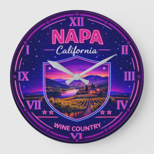 Napa California Vineyard  Large Clock