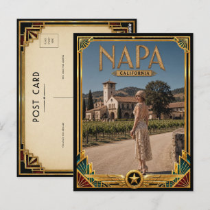 Napa California Vintage Art Deco Golden Age Postcard