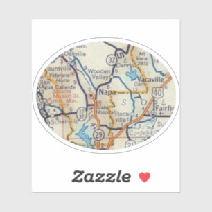 Napa California Vintage Map Sticker
