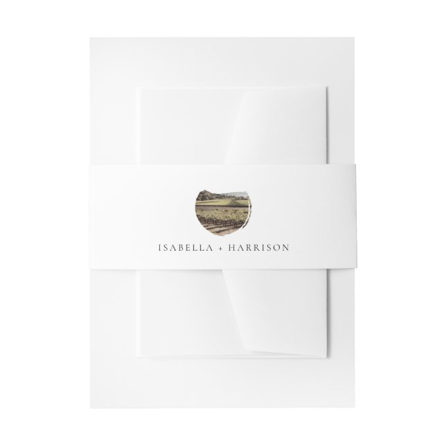 NAPA California Watercolor Skyline Wedding Invitation Belly Band (Front Example)
