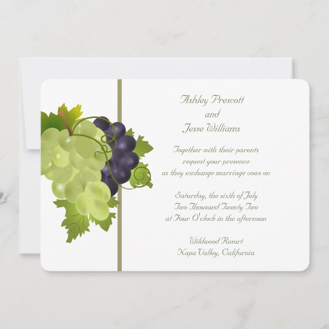 Napa Grapes Wedding Invitation (Front)
