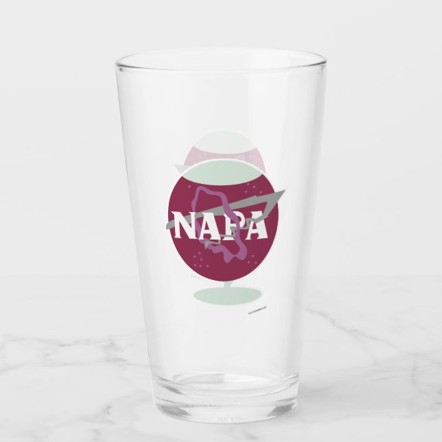 Napa Space Style Wine Country Agency Logo Design Glass (Front)