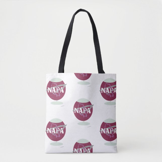Napa Space Style Wine Glass Agency Pattern Tote Bag (Front)