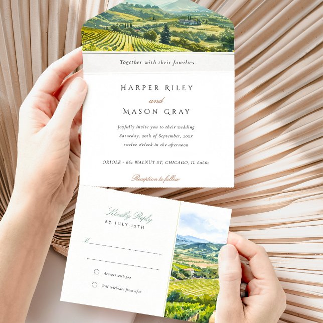 Napa Valley All-in-One Tear-Away RSVP All In One Invitation (Creator Uploaded)