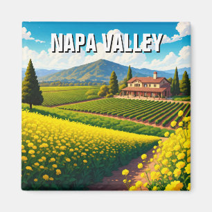 Napa Valley California Mustard Flowers Magnet