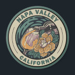 Napa Valley California Travel Art Badge Magnet<br><div class="desc">Napa Valley vector artwork. It's known for hundreds of hillside vineyards in the Napa Valley wine region.</div>