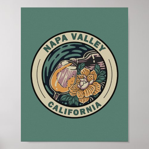 Napa Valley California Travel Art Badge Poster