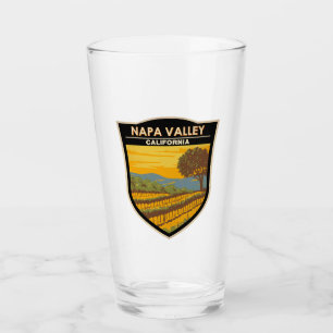 Napa Valley California Travel Art Vintage Glass