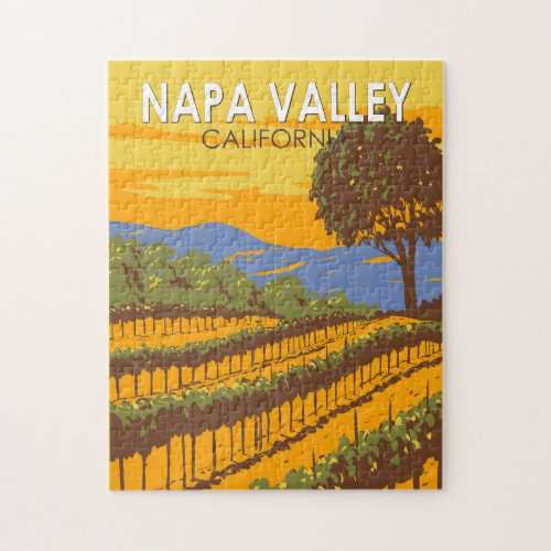 Napa Valley California Travel Art Vintage Jigsaw Puzzle