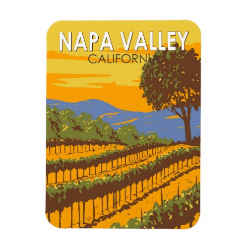 Napa Valley California Travel Art Vintage Magnet