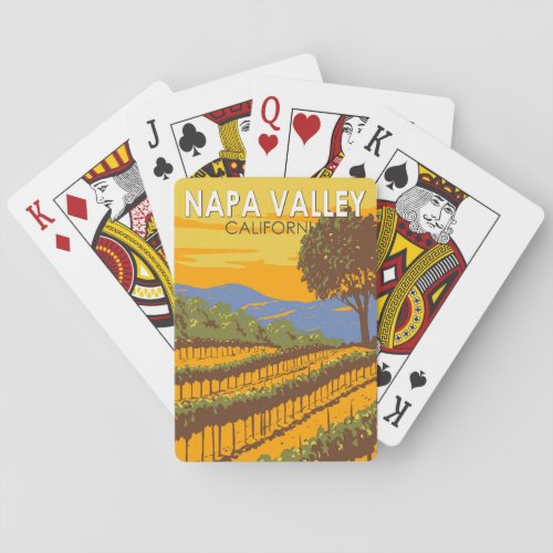 Napa Valley California Travel Art Vintage Poker Cards