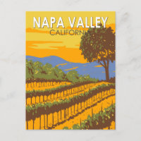 Napa Valley California Travel Art Vintage
