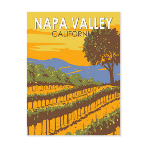 Napa Valley California Travel Art Vintage Postcard