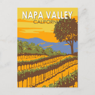 Napa Valley California Travel Art Vintage Postcard