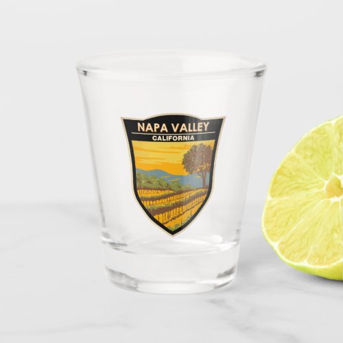 Napa Valley California Travel Art Vintage Shot Glass