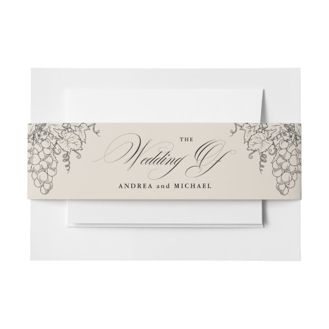 Napa Valley California Vineyard Rustic Winery Invitation Belly Band (Front Example)